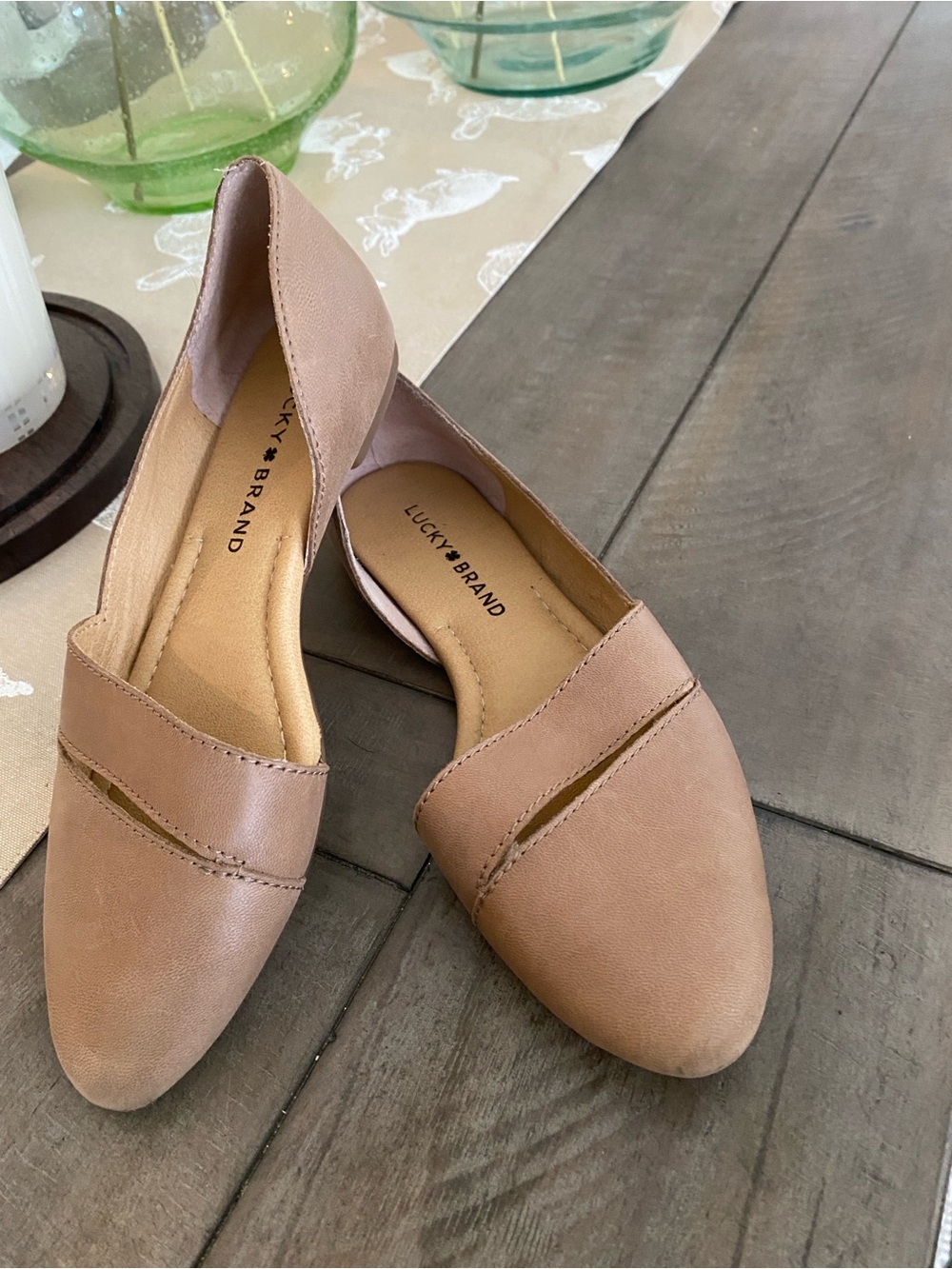 Lucky Brand Blush-Tan D'Orsay Leatherette Flats
